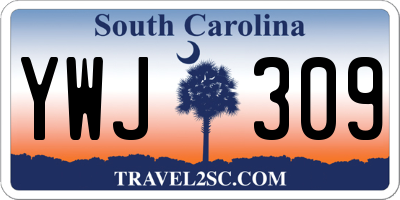 SC license plate YWJ309