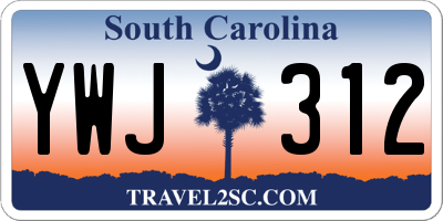 SC license plate YWJ312