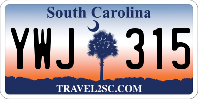 SC license plate YWJ315