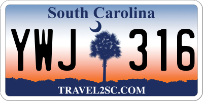 SC license plate YWJ316