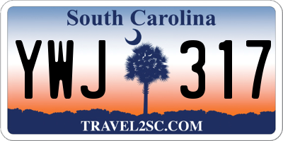 SC license plate YWJ317