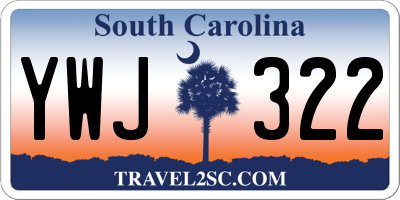 SC license plate YWJ322