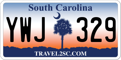 SC license plate YWJ329