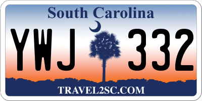 SC license plate YWJ332