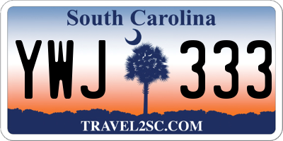 SC license plate YWJ333