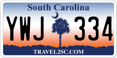 SC license plate YWJ334