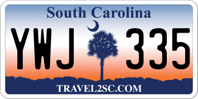 SC license plate YWJ335