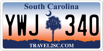 SC license plate YWJ340