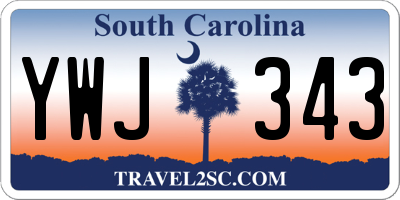 SC license plate YWJ343