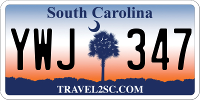 SC license plate YWJ347