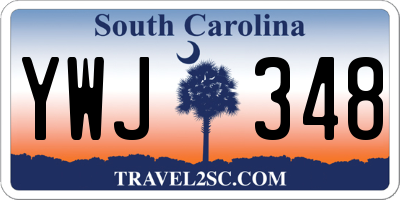 SC license plate YWJ348