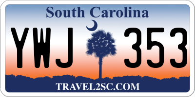 SC license plate YWJ353