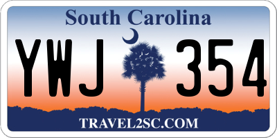 SC license plate YWJ354