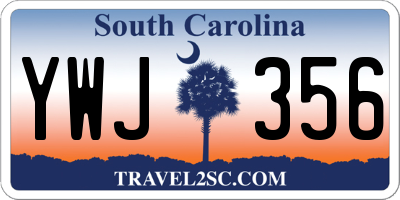 SC license plate YWJ356
