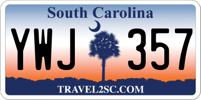 SC license plate YWJ357