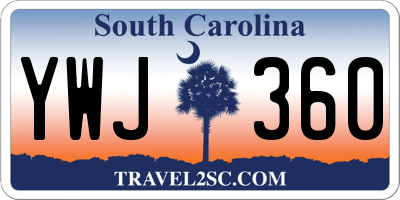 SC license plate YWJ360