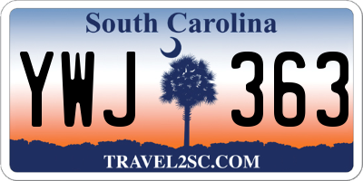 SC license plate YWJ363
