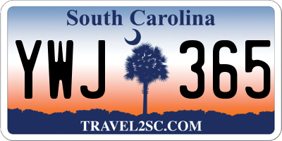 SC license plate YWJ365