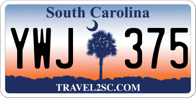 SC license plate YWJ375