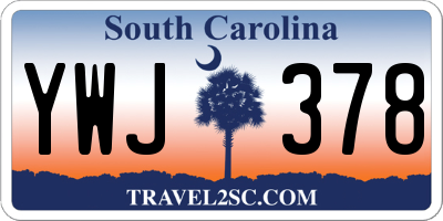 SC license plate YWJ378