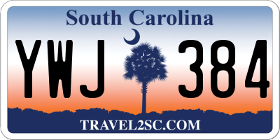 SC license plate YWJ384