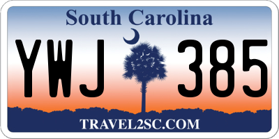 SC license plate YWJ385