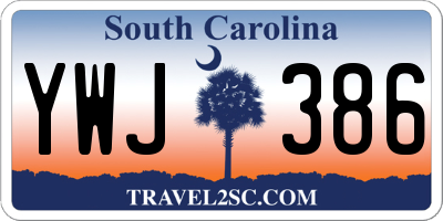 SC license plate YWJ386