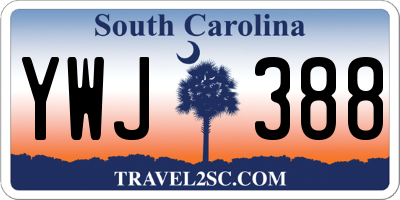 SC license plate YWJ388