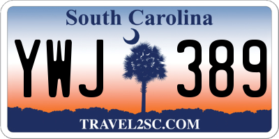 SC license plate YWJ389