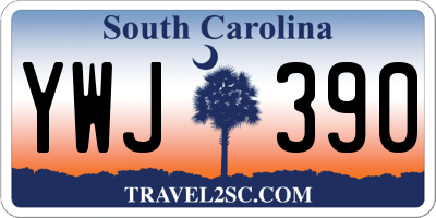 SC license plate YWJ390
