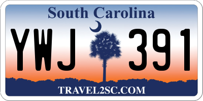 SC license plate YWJ391