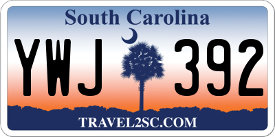 SC license plate YWJ392