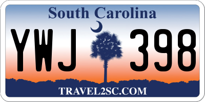 SC license plate YWJ398