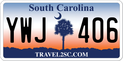 SC license plate YWJ406