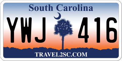SC license plate YWJ416