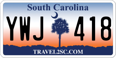 SC license plate YWJ418