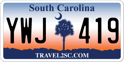 SC license plate YWJ419