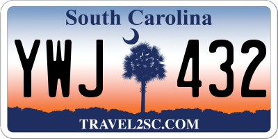 SC license plate YWJ432