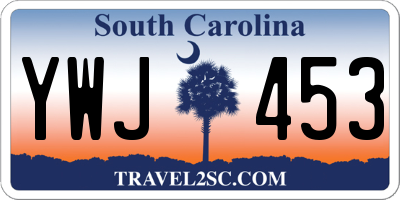SC license plate YWJ453