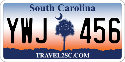 SC license plate YWJ456