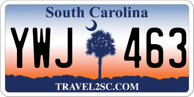 SC license plate YWJ463