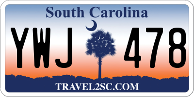 SC license plate YWJ478