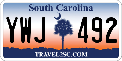 SC license plate YWJ492