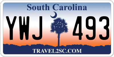 SC license plate YWJ493