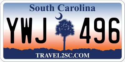 SC license plate YWJ496