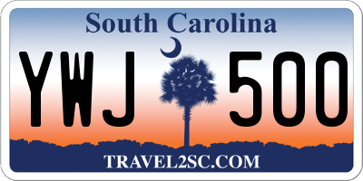 SC license plate YWJ500