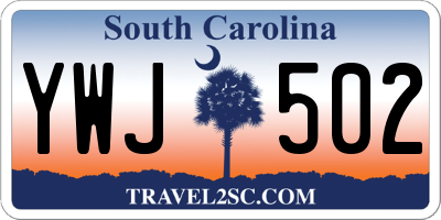 SC license plate YWJ502