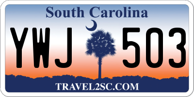 SC license plate YWJ503