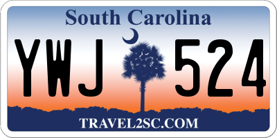 SC license plate YWJ524