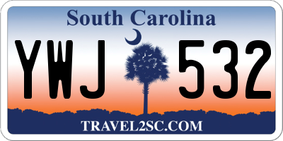 SC license plate YWJ532